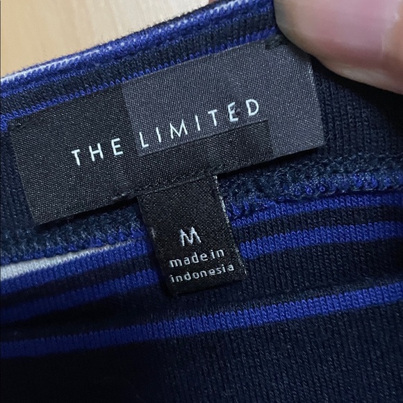 The Limited purple and White Striped Long Sleeve Top 3/4 length Size medium - Picture 3 of 3